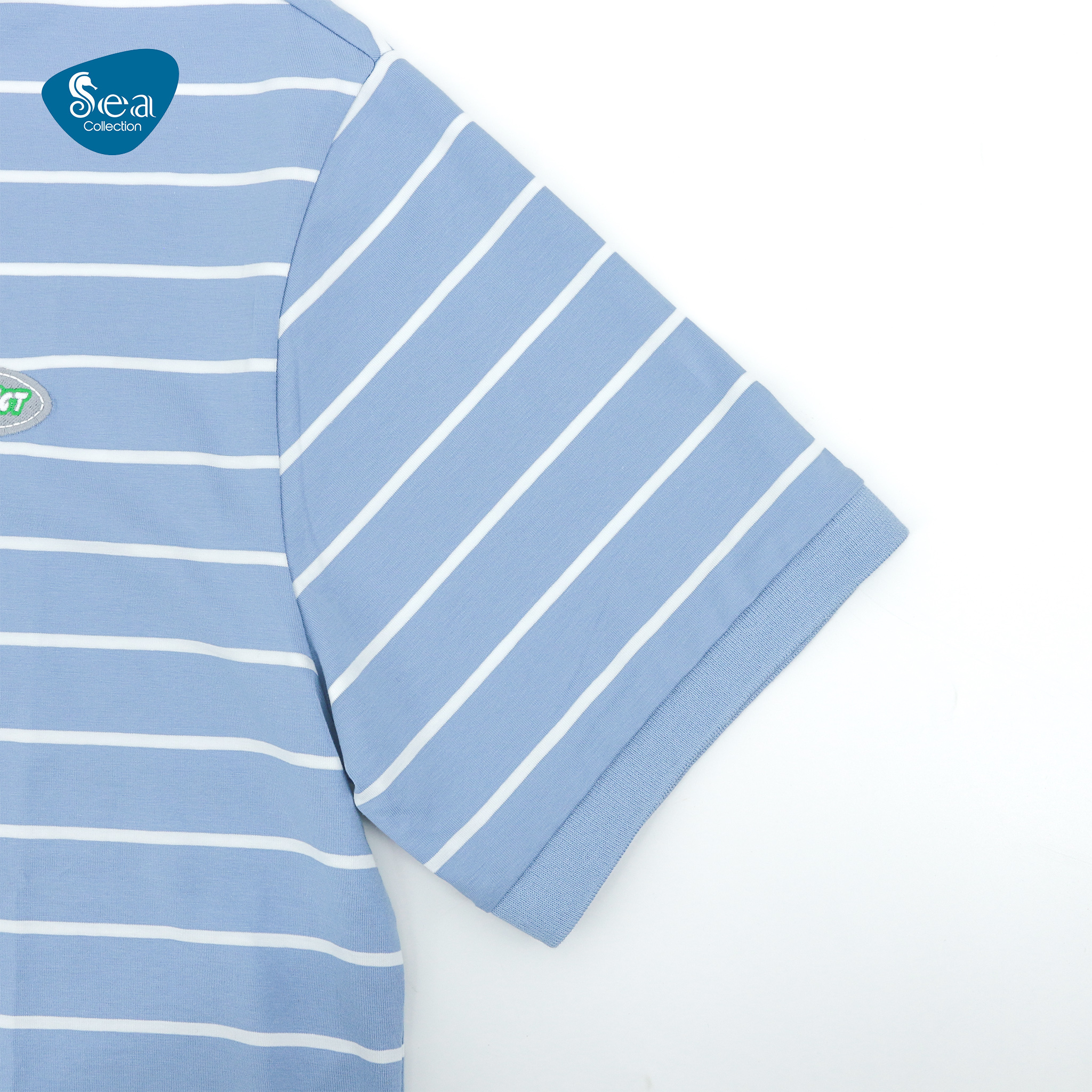 Áo thun polo nam Sea Collection sọc thêu Pros 9025