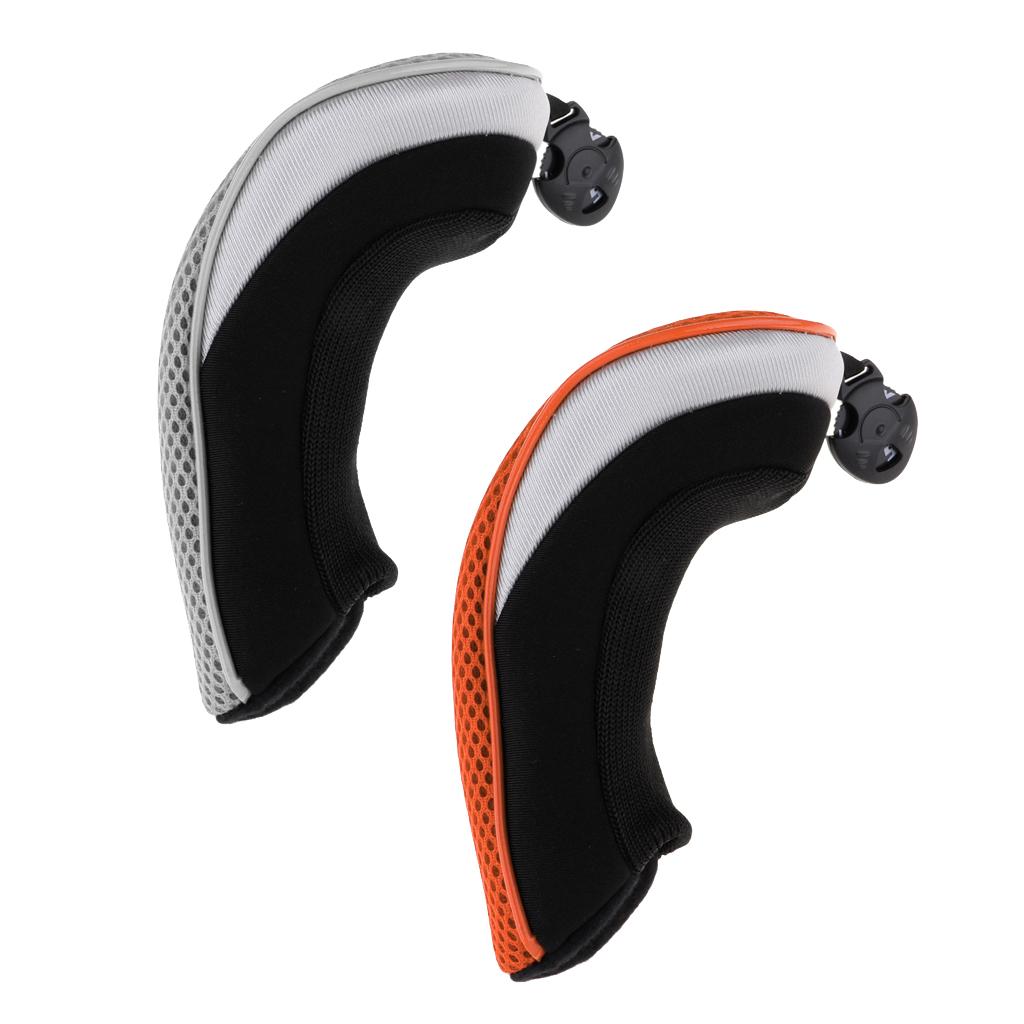 2 Chiếc Golf Lai Út Câu Lạc Bộ Cứu Hộ Đầu Bao Headcover Cam & Xám
