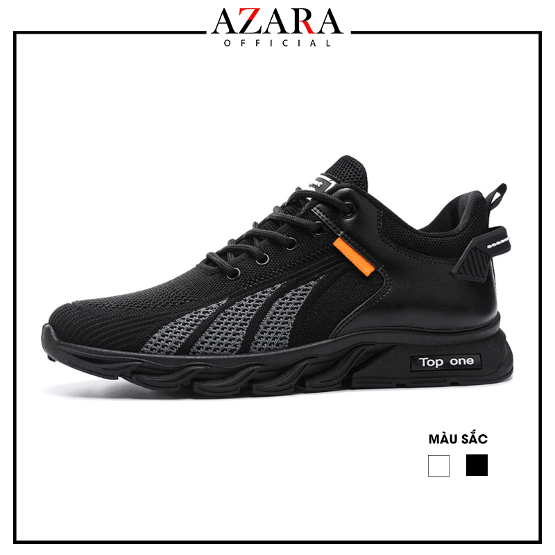 Giày Thể Thao Nam AZARA-  Sneaker Màu Đen - Đen Trắng, Trẻ Trung Năng Động, Đế Êm, Thoáng Khí- G5035