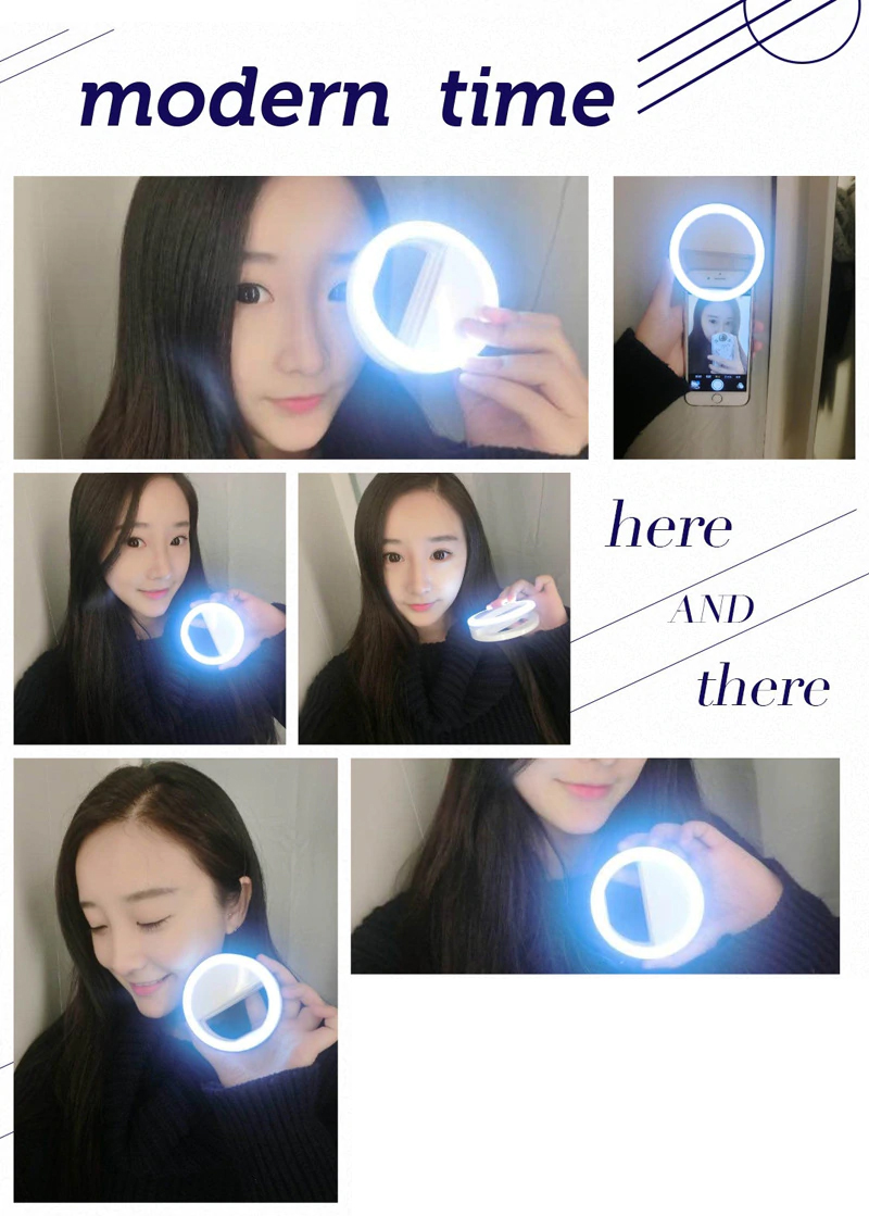 Đèn Led hỗ trợ chup hình selfie Live Stream bán hàng điều chỉnh 3 mức độ sáng (Đính kèm 1 dây sạc Micro USB) (Giao màu ngẫu nhiên) - Hàng Chính Hãng