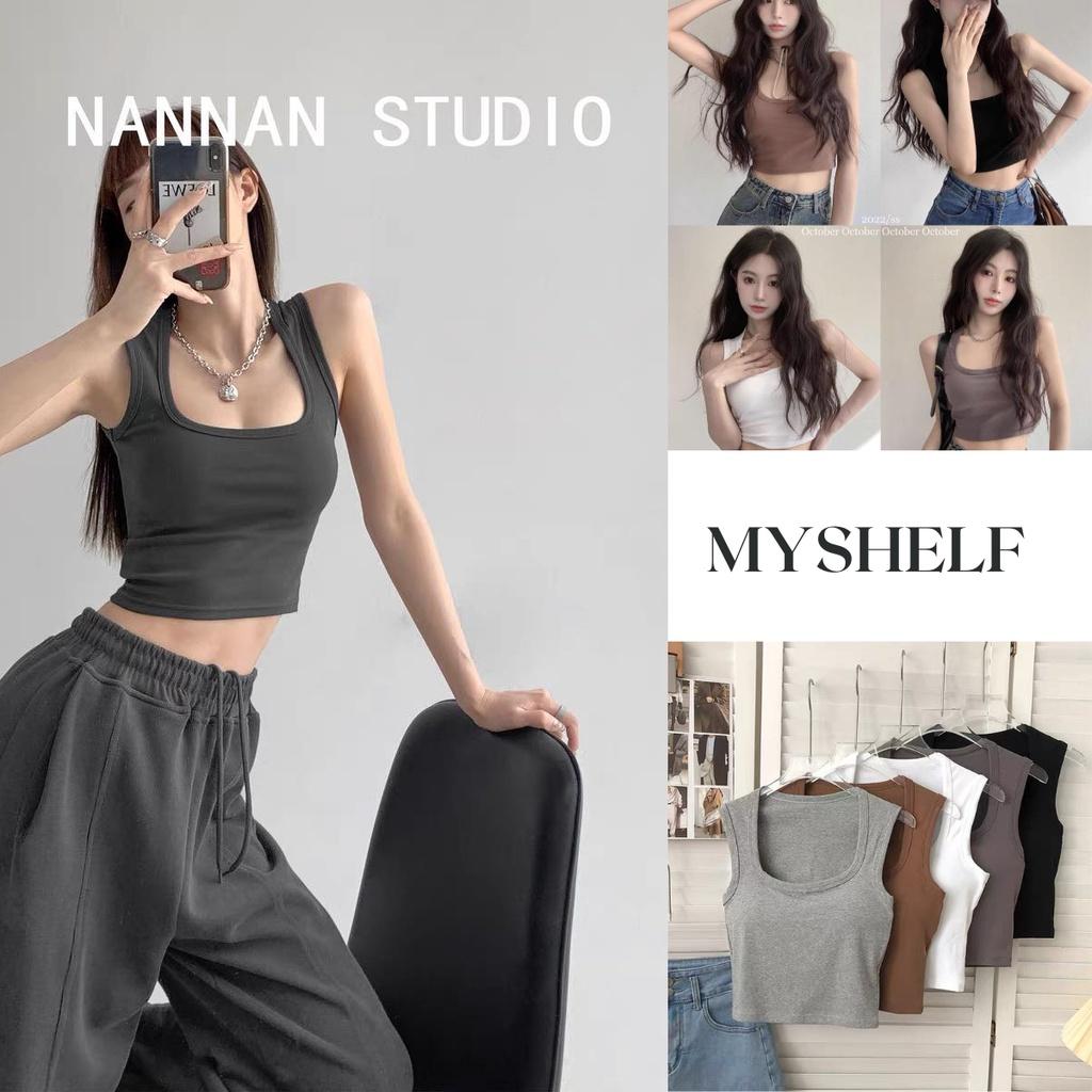 M18. Áo croptop 2 dây kiểu nữ sẵn đệm ngực cổ vuông cá tính, áo nữ kiểu đẹp sang chảnh
