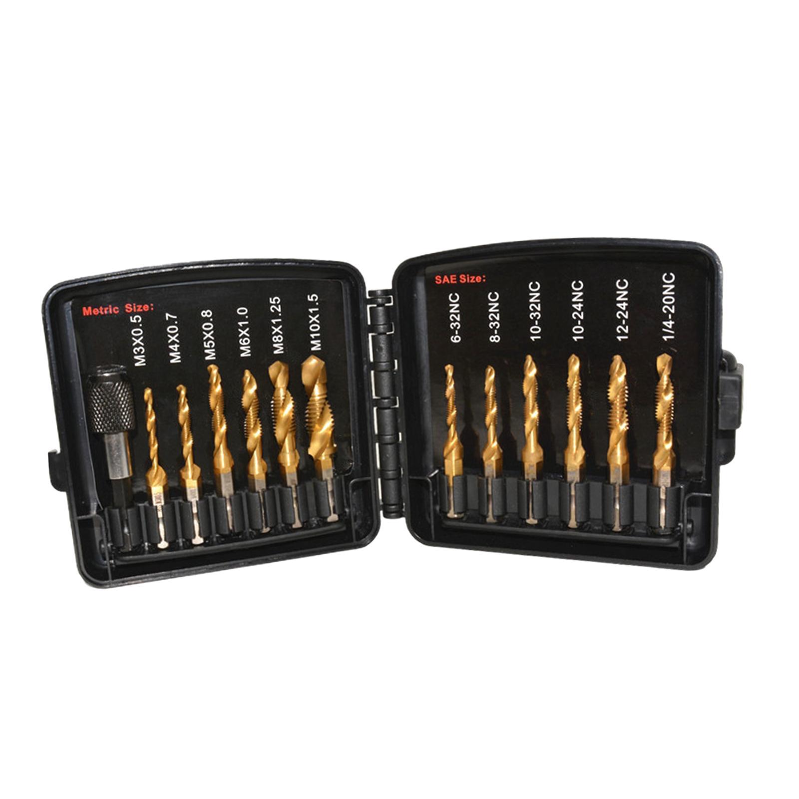 Metric SAE Thread bit drill bit Set Combination Drill bit for Tapping Deburring