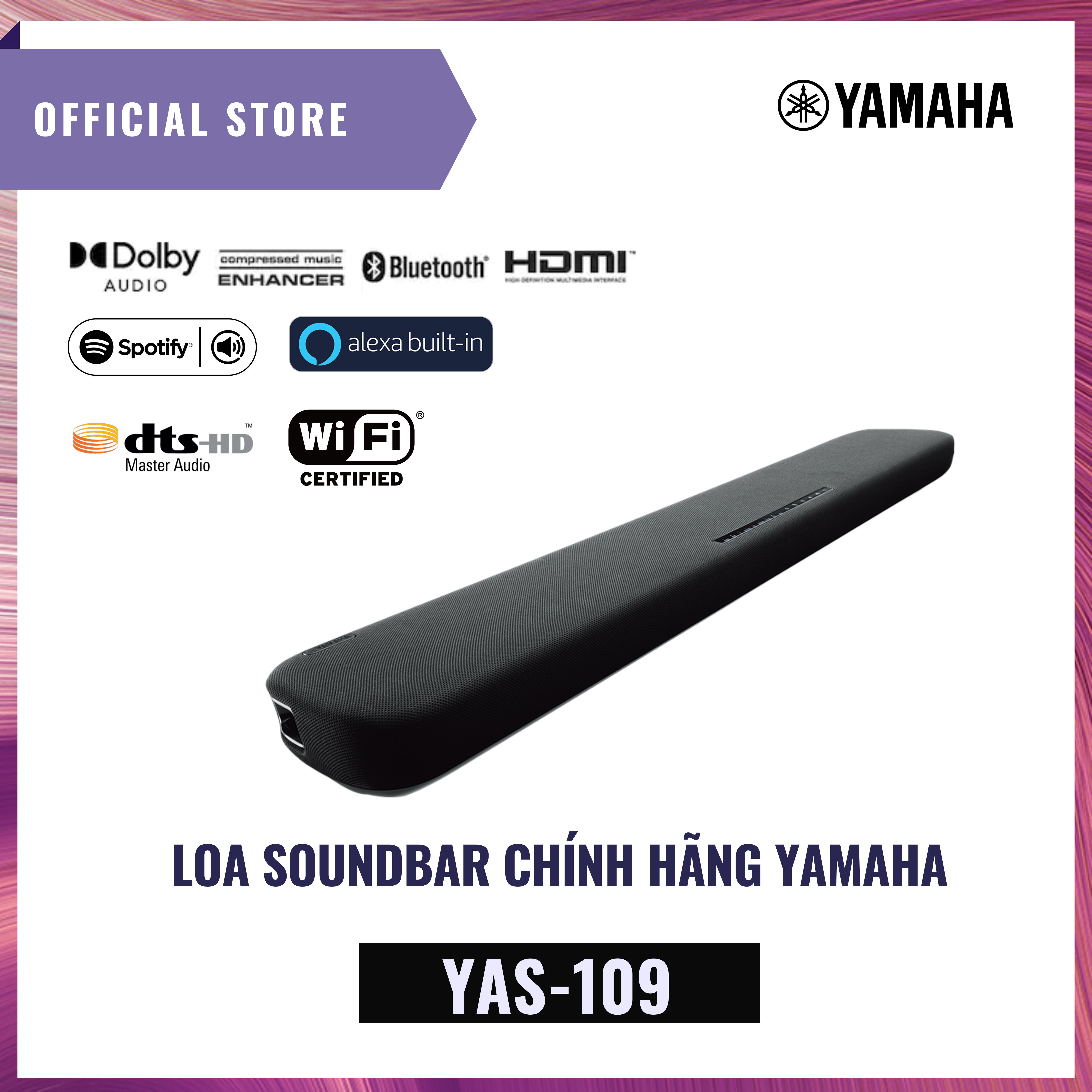 Loa thanh Soundbar Yamaha YAS-109 - Âm trầm mở rộng - Bluetooth 4.2 - Hàng Chính Hãng