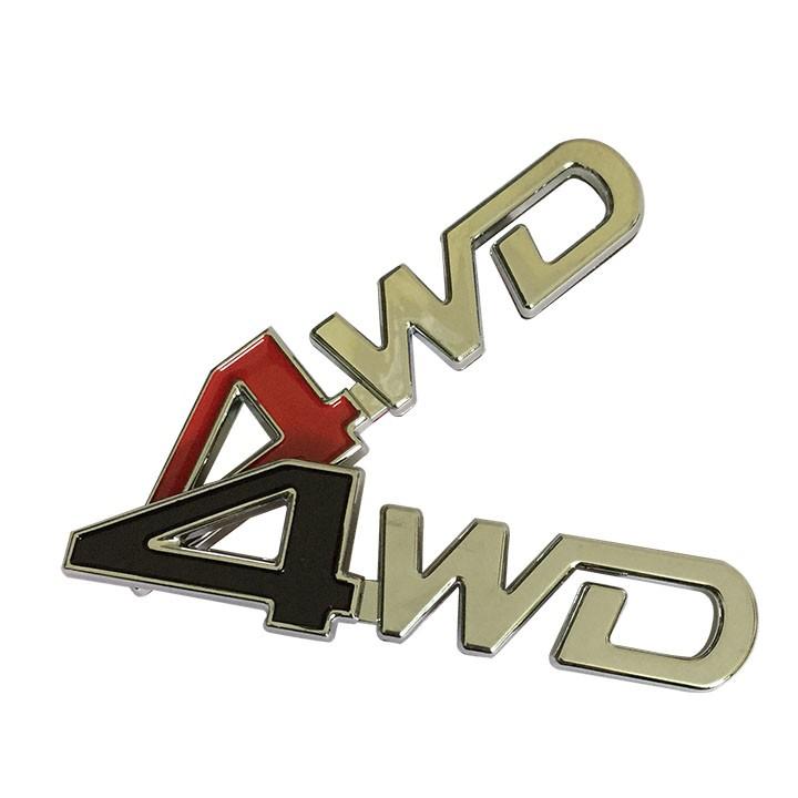 Tem Logo Chữ Nổi 4WD Dán Trang Trí Đuôi Xe Bán Ô Tô