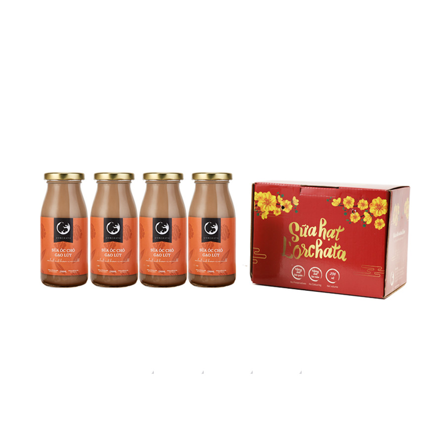 Hộp 6 chai sữa hạt L'ORCHATA vị óc chó gạo lứt 236ml