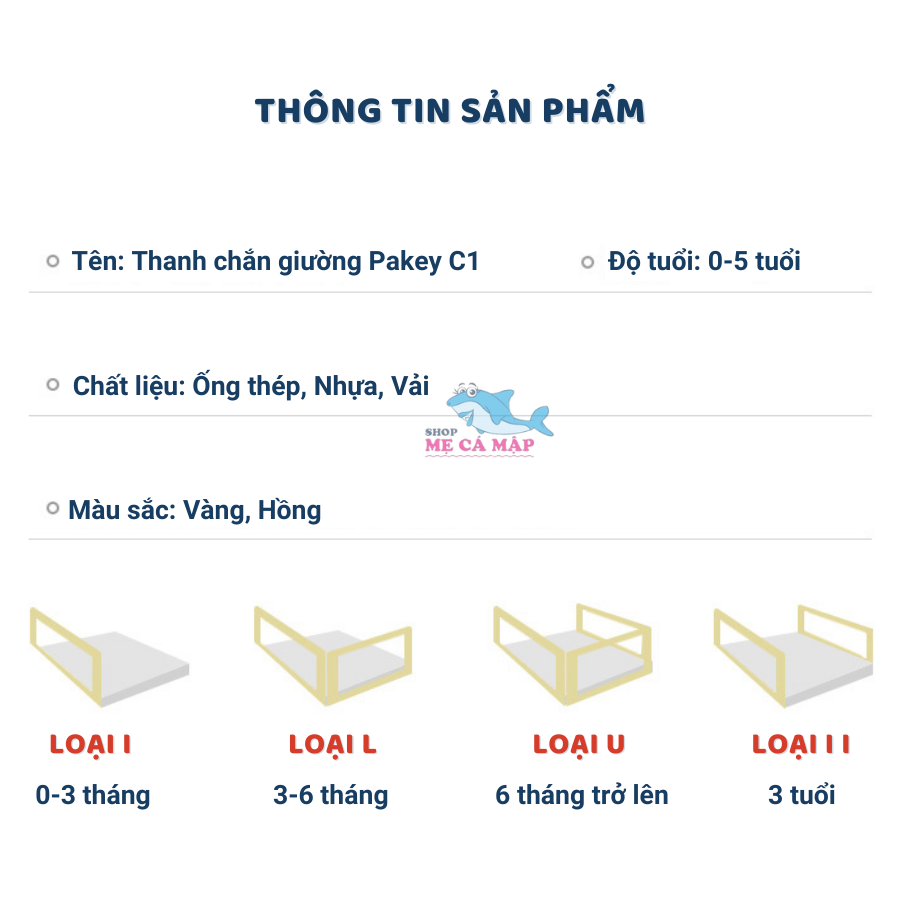 Thanh Chắn Giường PAKEY C1 Mẫu Mới Rẻ Nhất Thị Trường, Thanh Chắn Giường Cho Bé Họa Tiết Ngộ Nghĩnh