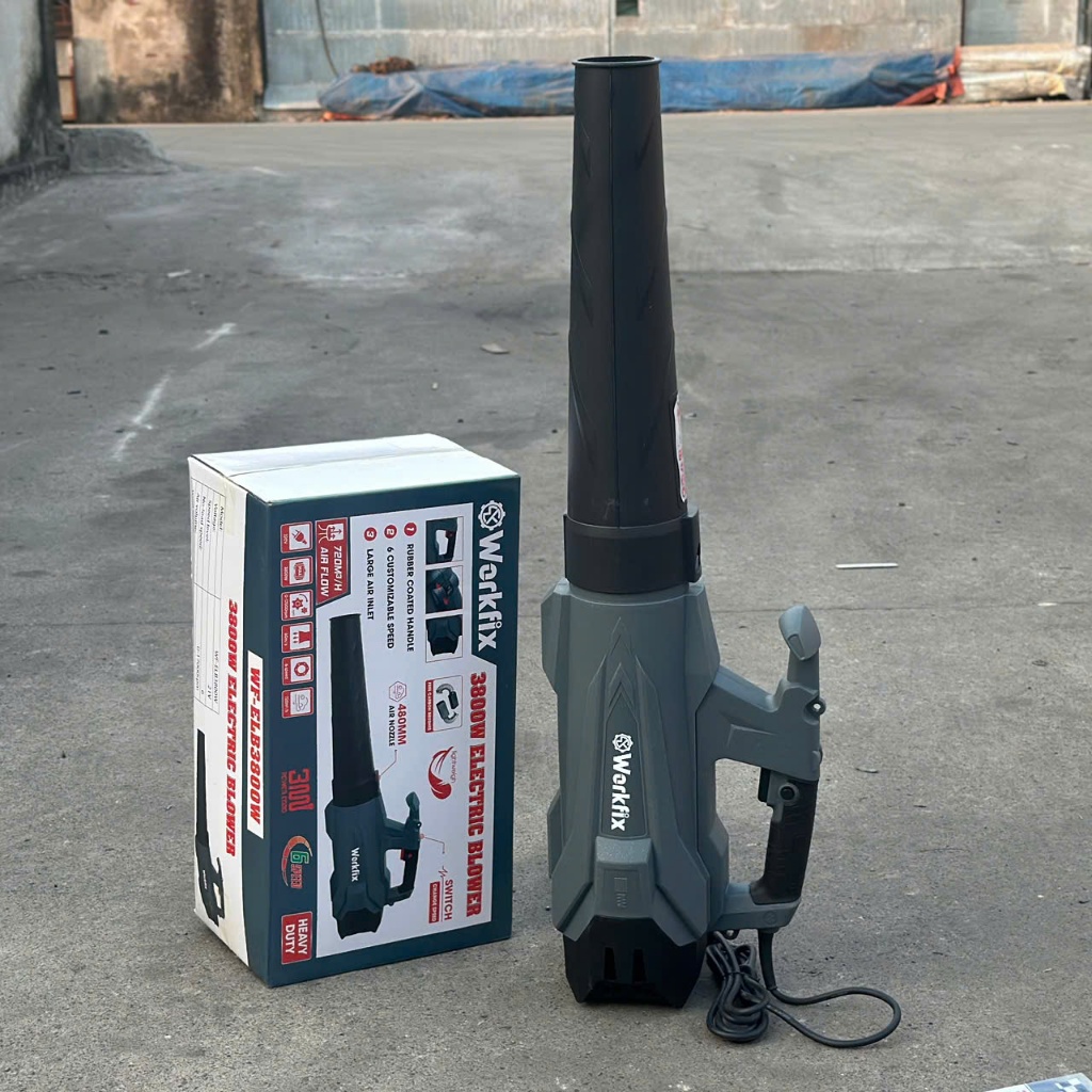 Máy Thổi Lá Điện Wokfix WF ELB3800W Công Suất Lớn 3800W 6 Cấp Chỉnh Tốc Chuẩn Đồng Bảo Hành 6 Tháng