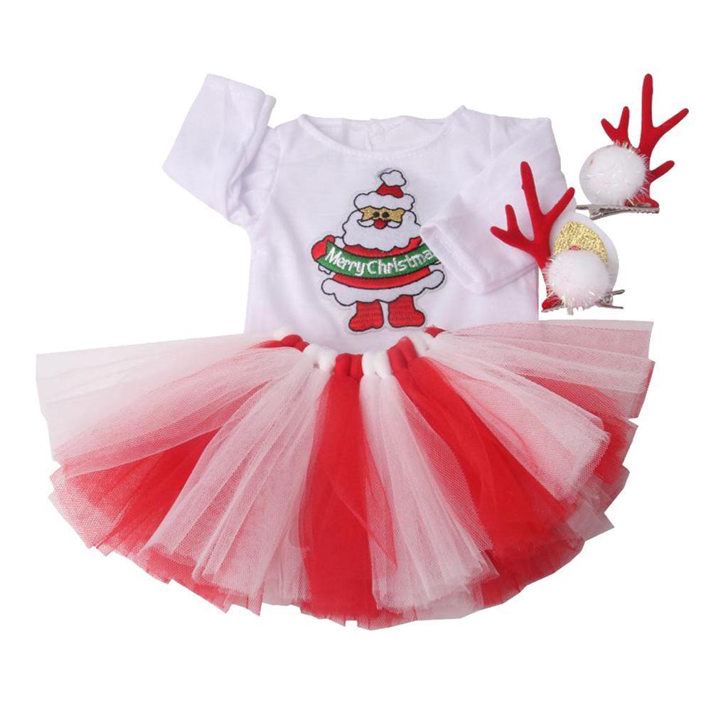 Doll Dress Outfits with Deer Hairpins for 18" Dolls