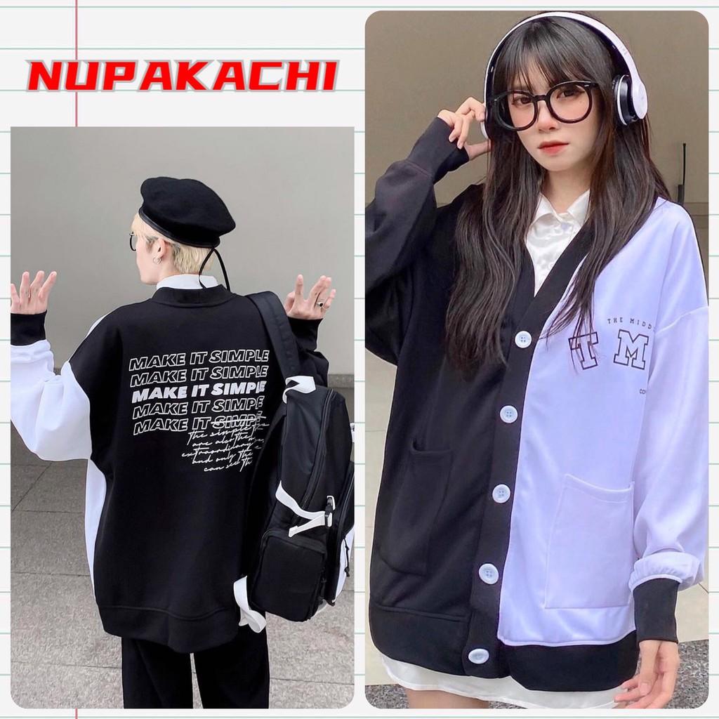 Áo Khoác Cardigan Nỉ Bông TMC MAKE IT SIMPLE Form Rộng Unisex Nam Nữ Ulzzang, ÁO KHOÁC CADIGAN NỮ TMC CHẤT THUN NỈ MỀM MỊN PHỐI HAI MÀU CỰC ĐẸP CỦA ĐAM MÊ