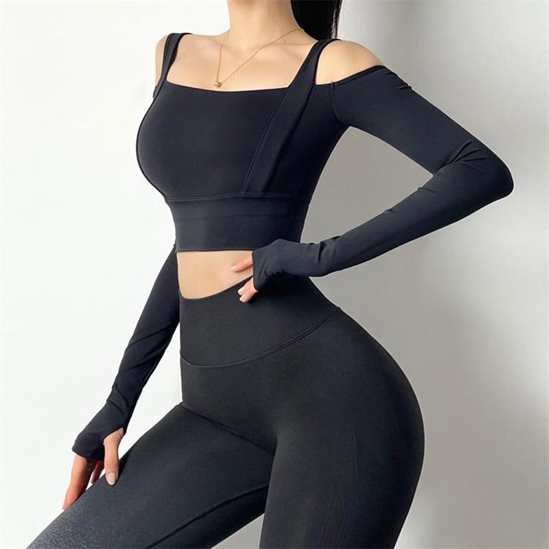 Đám Mây Che Giấu Chắc Chắn Ngực Kiểu Dáng Thể Thao Tay Dài Quần Lót Nữ Áo Push Up Gợi Cảm Tập Yoga Crop Top, Chạy Áo Sơ Mi quần Thể Thao Nữ-Activewear
