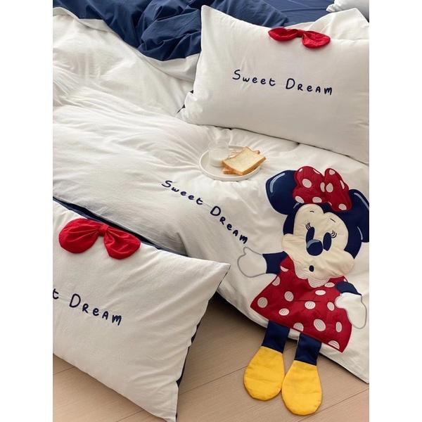 Bộ Chăn Ga Gối Cotton Linen Disney Hàng Nhập Khẩu Cao Cấp 5 Món Cho Bé Trai và Gái