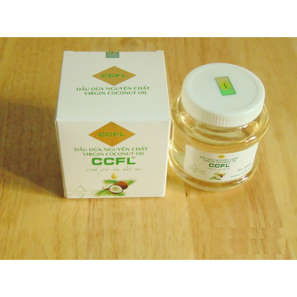 Dầu dừa ccfl , hủ 200 ml , sản phẩm không chứa chất bảo quản, 100% tinh dầu dừa truyền thống.