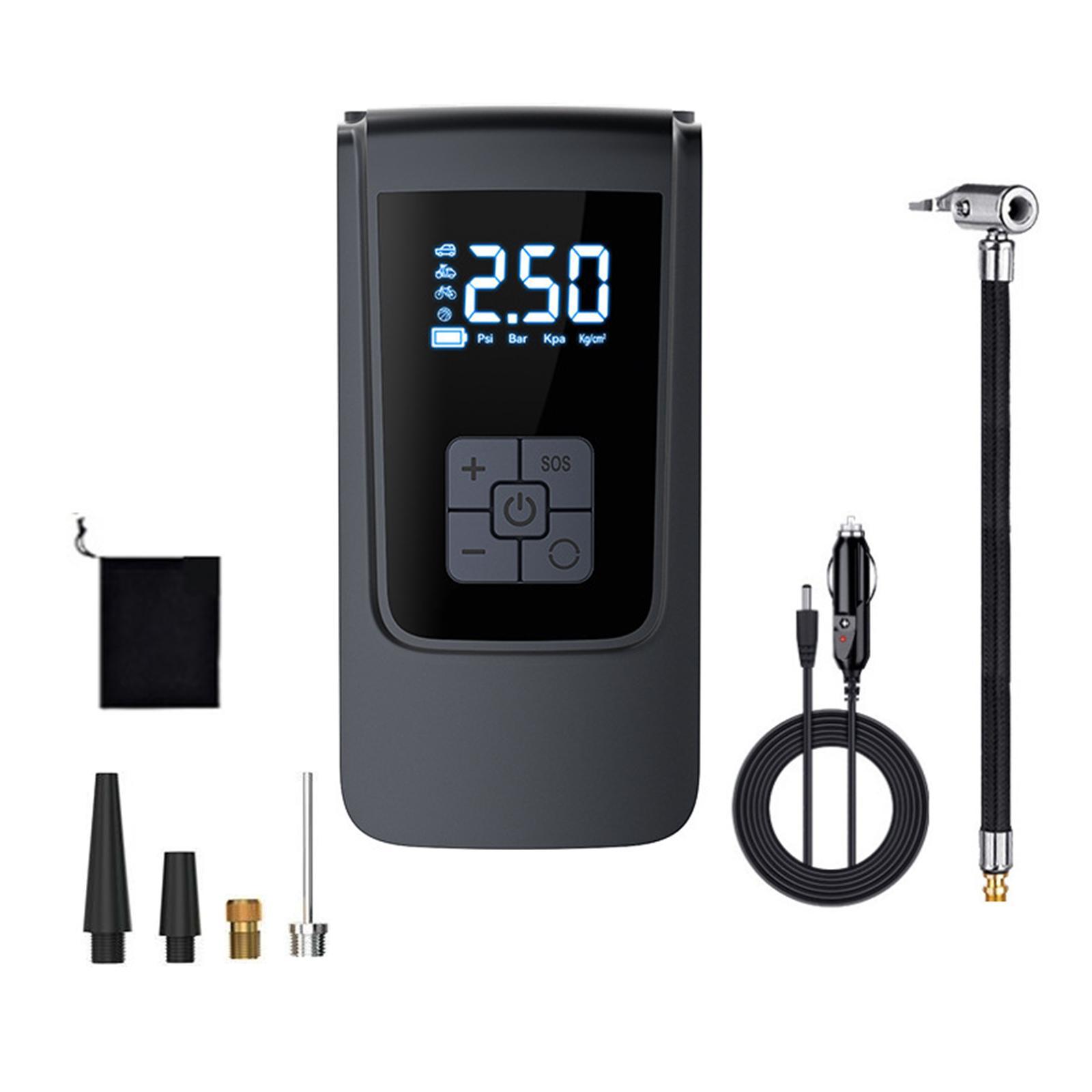 Air Compressor Tire Inflator Tire Pump Fast Inflation Compact Portable Rechargeable Power Bank Electric Pressure Gauge for Bicycles Car