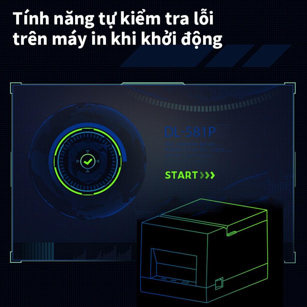 Máy in nhiệt Deli DL-581PS - Phù hợp cho hóa đơn, bill cửa hàng, siêu thị dùng giấy in nhiệt K58mm - Hàng chính hãng