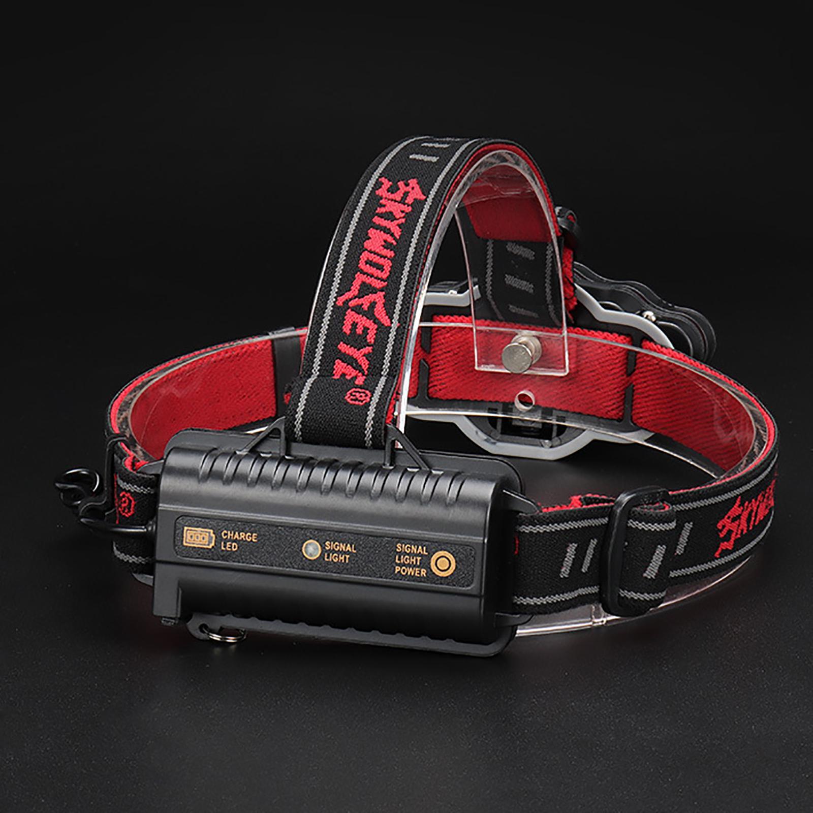 LED Head Light with Red Light Rechargeable LED Headlamp for Outdoor Camping Adults