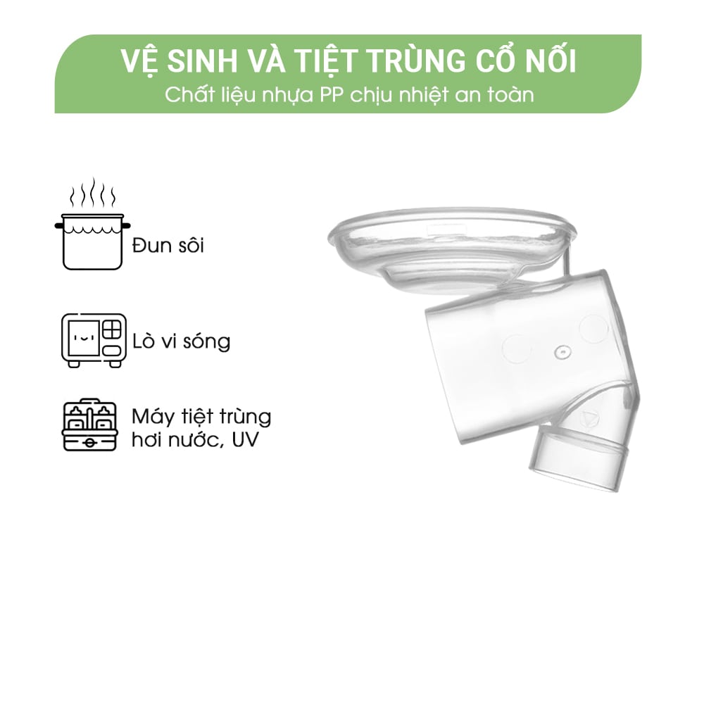 Cổ Nối Máy Hút Sữa Không Dây Mama’s Choice Cloudie, Chất Liệu Nhựa PP An Toàn Cho Mẹ và Bé