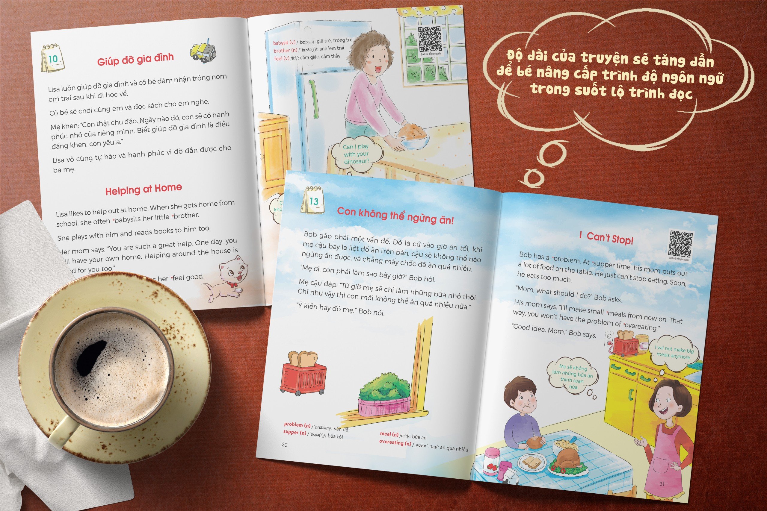Sách - One Story A Day -  CUỐN 4 : 365 câu chuyện phát triển IQ, EQ cho bé - Bản song ngữ tặng kèm file nghe