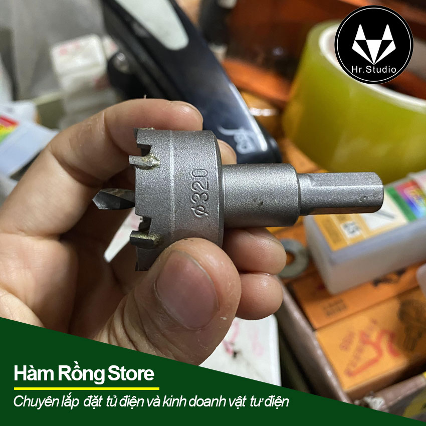 Mũi vét phi 32mm khoan vét lỗ tròn kim loại và gỗ có mũi định tâm màu xám