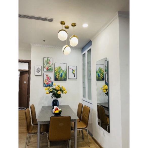 Đèn thả tròn 2 nửa cách điệu tư thế Bắc Âu, xây dựng hiện đại, vương quyền - khuyến mãi kèm theo bóng led DT DDT