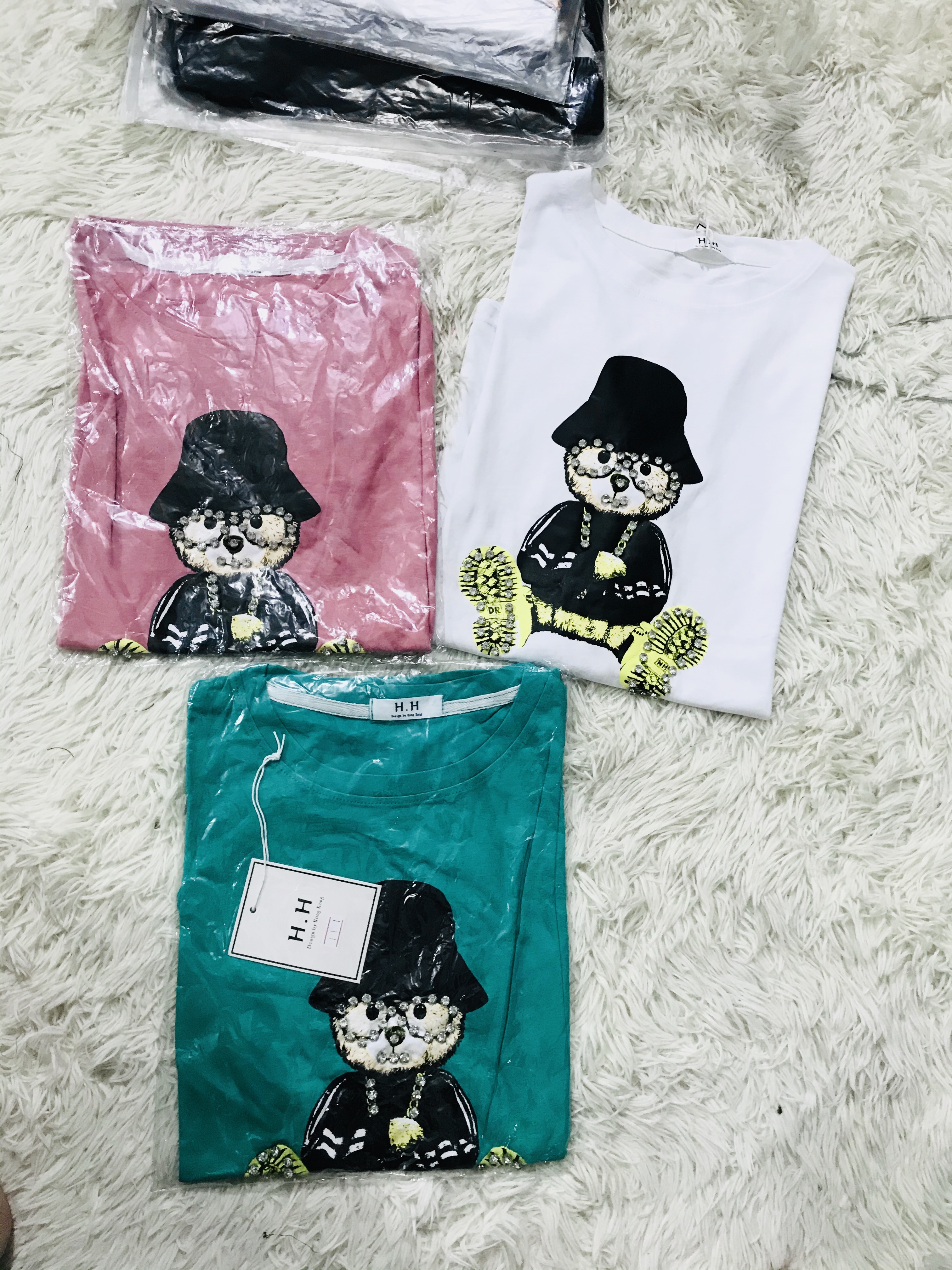 Áo Thun Quảng Châu đính đá loại 1 chất cotton 100%