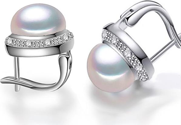 Bông tai ngọc viền đá zircon sang trọng BHBT338