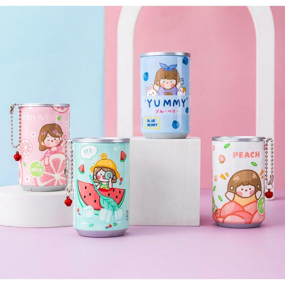 Móc Khóa Khăn Giấy Ướt Dạng Lon Nước Có Dây Treo - Khăn Giấy Lon Du Lịch
