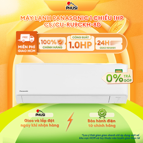 Máy lạnh Panasonic Inverter 1HP CU/CS-RU9CKH-8D/ 1.5HP CU/CS-RU12CKH-8D  - Model 2026 - Hàng Chính Hãng, Mới 100