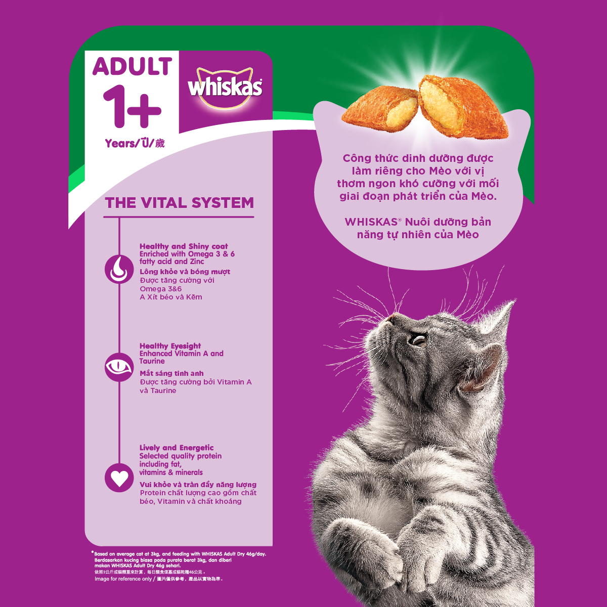 Thức ăn mèo Whiskas vị cá ngừ túi 480g