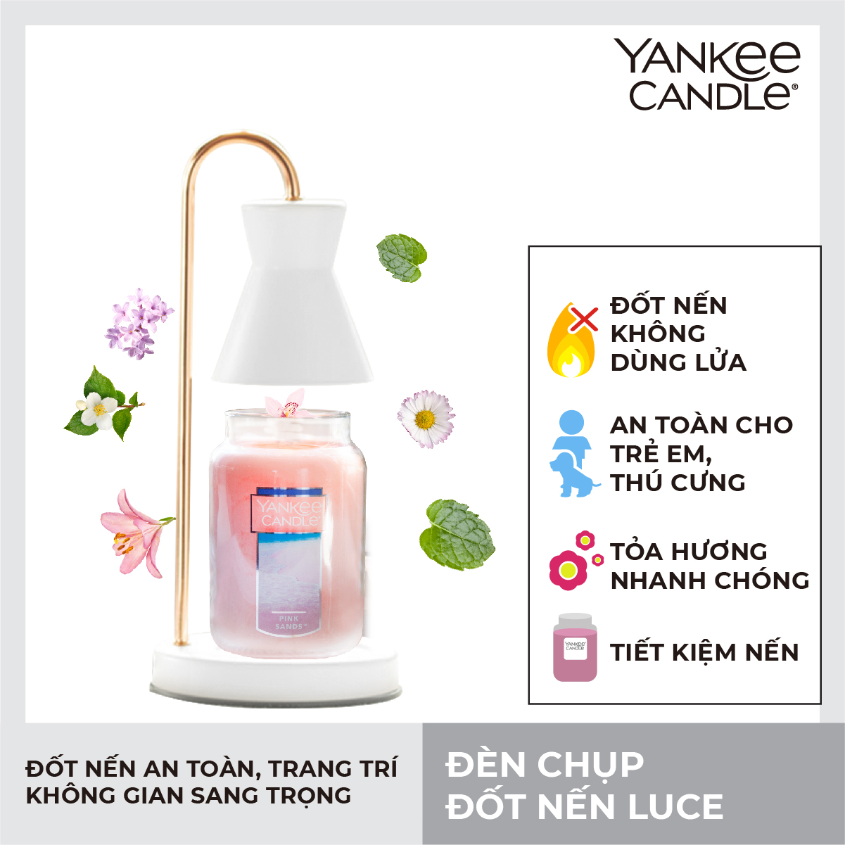 Đèn chụp đốt nến Yankee Candle - White Luce