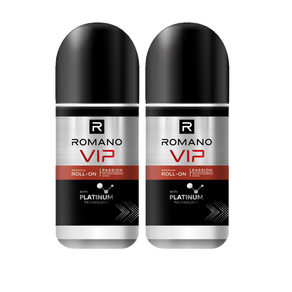 Bộ đôi Lăn khử mùi Romano Vip Passion mạnh mẽ bí ẩn 50m/chai