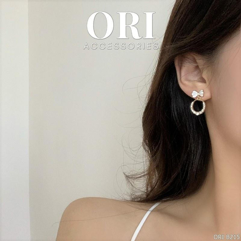 Bông tai Nơ đính đá Thekla xinh xắn ORI ACCESSORIES B215