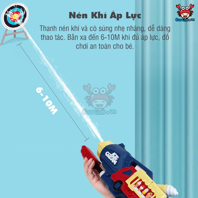 Súng nước xe kem màu hồng cho bé gái, màu xanh cho bé trai - Súng nước đồ chơi trẻ em cỡ lớn 48cm