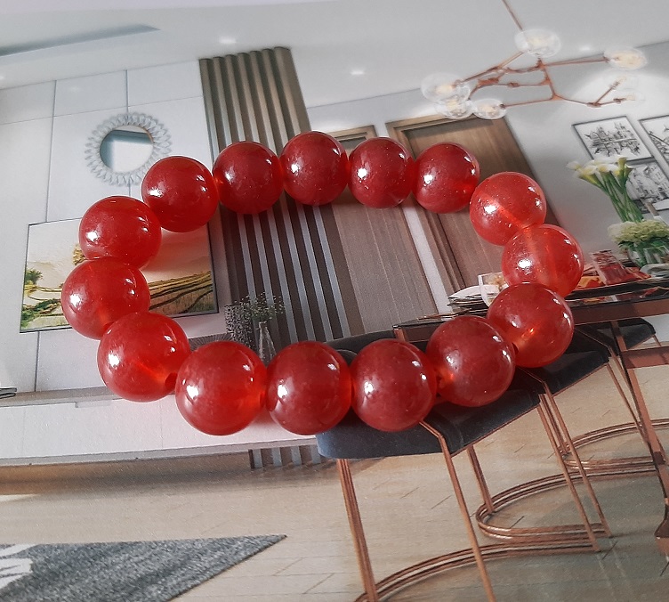 Vòng tay nam nữ giả mã não cao cấp loại size 10-12ly màu đỏ