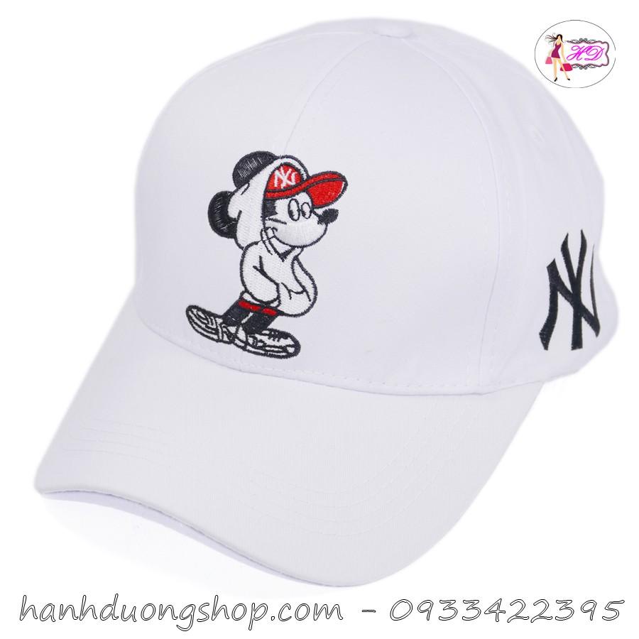 Nón kết chuột Mickey và NY khóa xịn mũ lưỡi trai nam chất liệu vải cao cấp thoáng mát dễ thấm hút mồ hôi