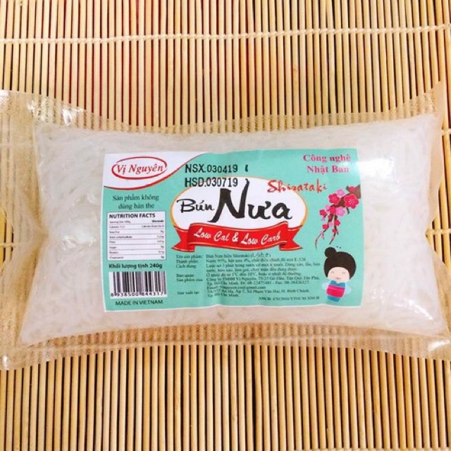 Sỉ thùng 40 Gói Bún Nưa Shirataki Vị Nguyên 240Gram