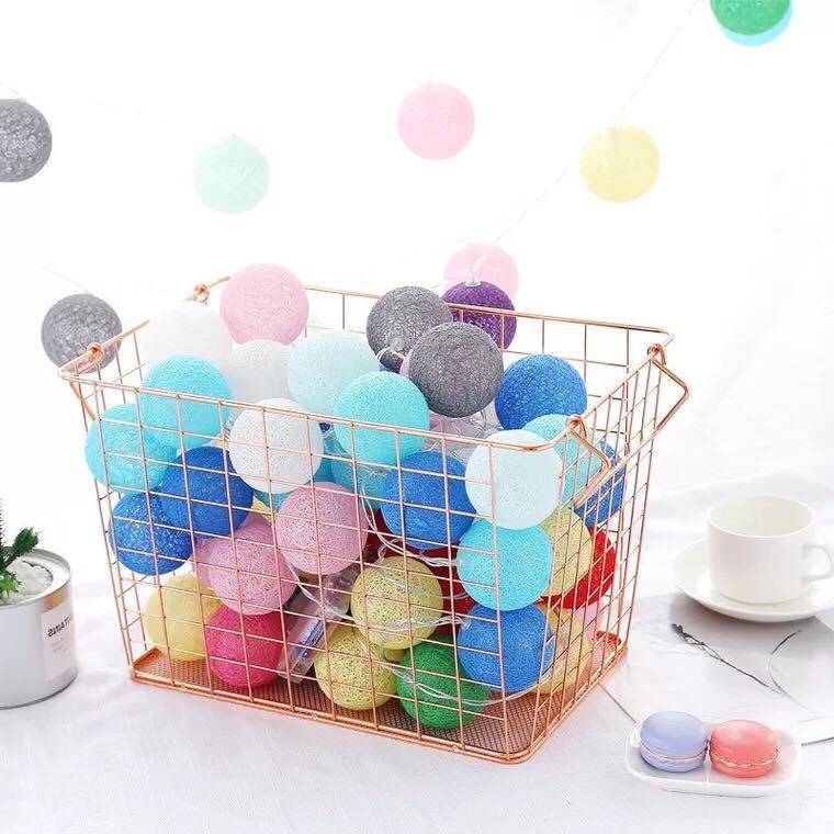 Dây đèn led 20 bóng cầu cotton nhiều màu trang trí phòng ngủ, sinh nhật, sự kiện, nhà hàng, khách sạn (tặng kèm pin tiểu AA)