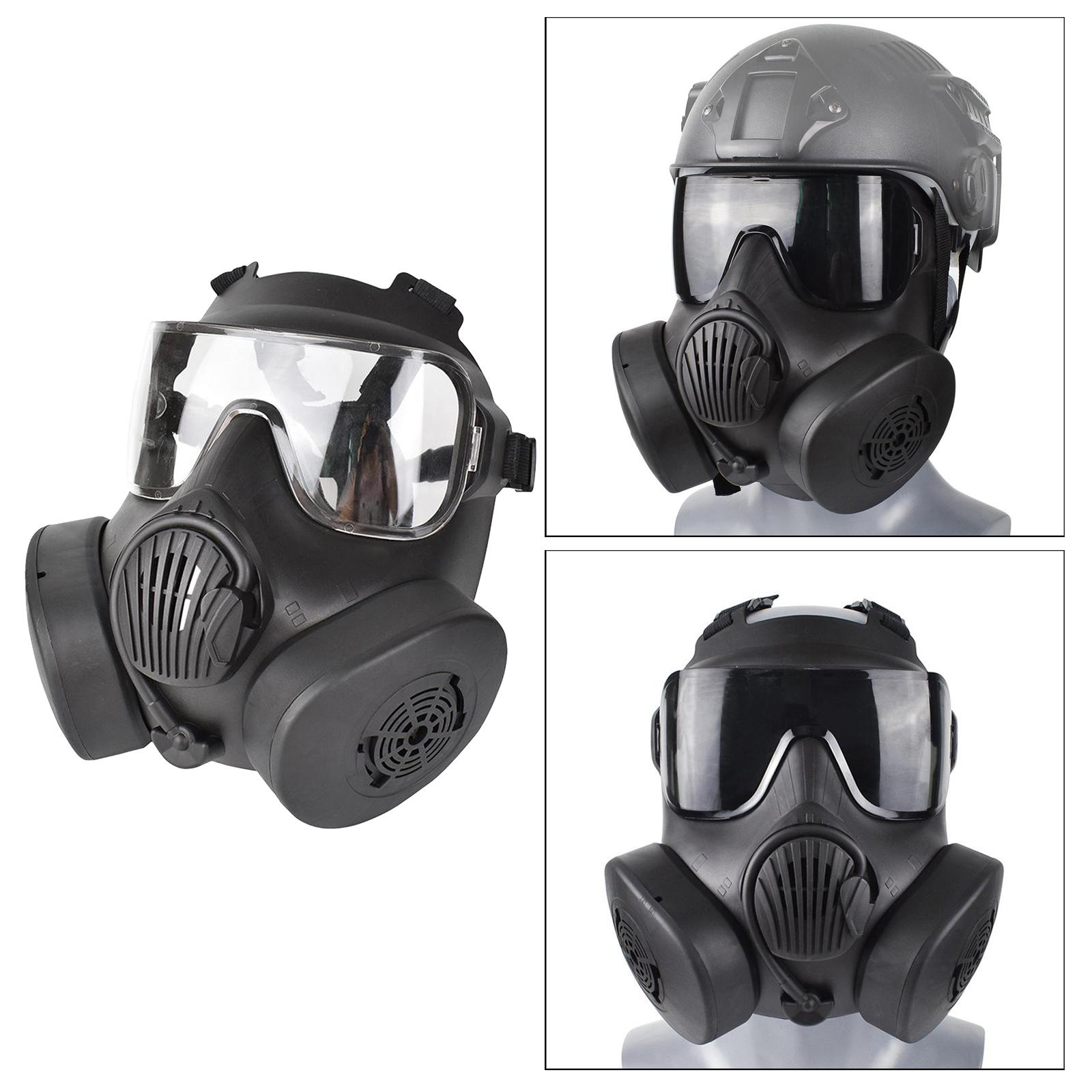 Protective Mask, Safety Full Face Eye Protection Dummy Toxic Gas Mask with Adjustable Strap for BB Gun CS Cosplay Costume Halloween