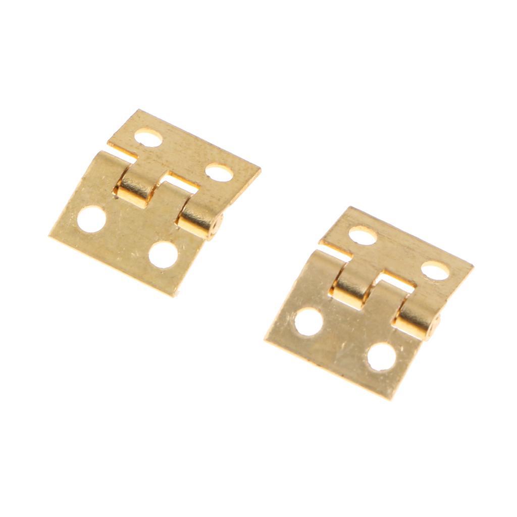 3X Jewelry Box Door Window Cabinet Hinge Small Jewelry Chest Hinges New Gold
