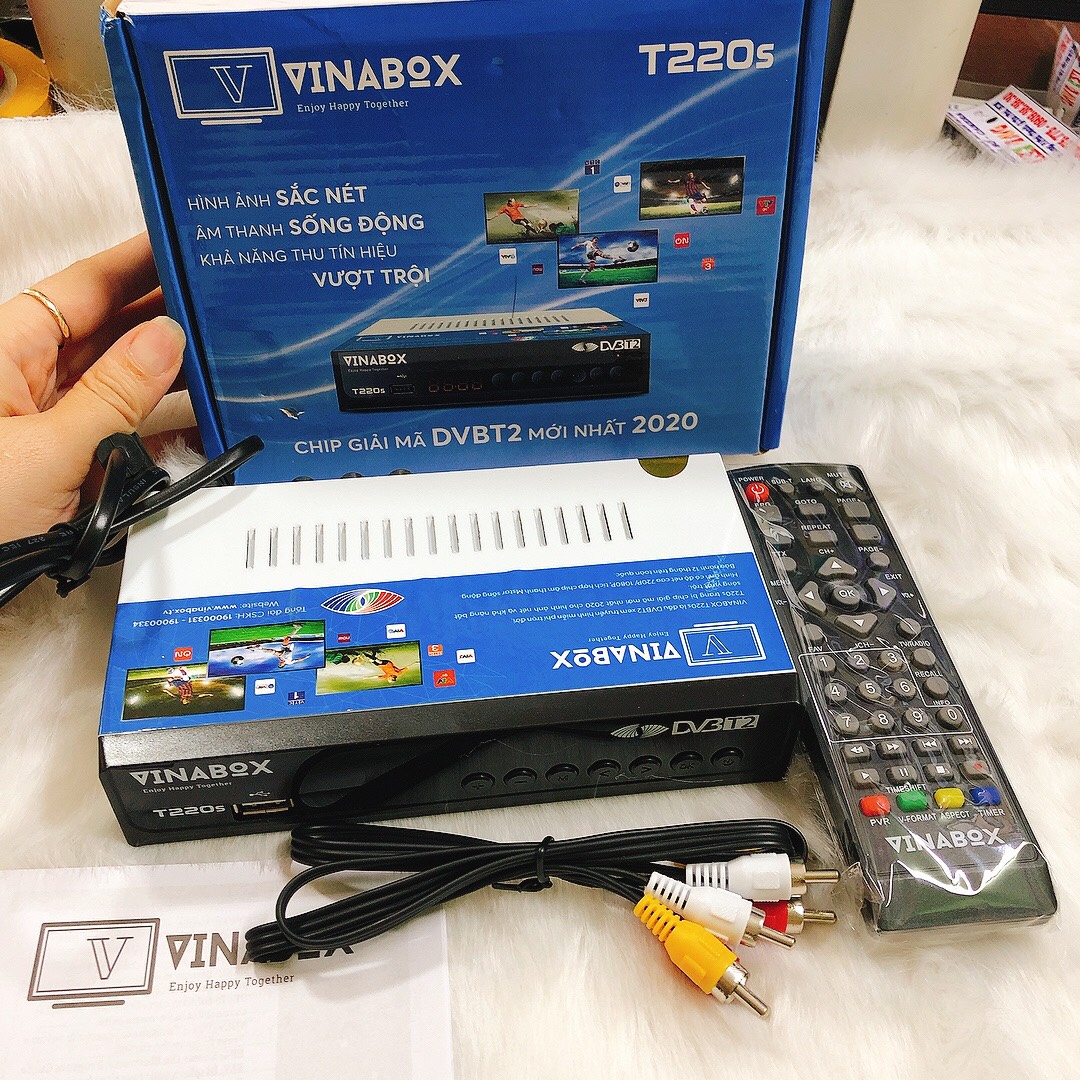 Đầu Thu  KTS DVB T2 Vinabox T220S Thế Hệ Mới 2021 – XEM TRUYỀN HÌNH MIỄN PHÍ- HÀNG CHÍNH HÃNG