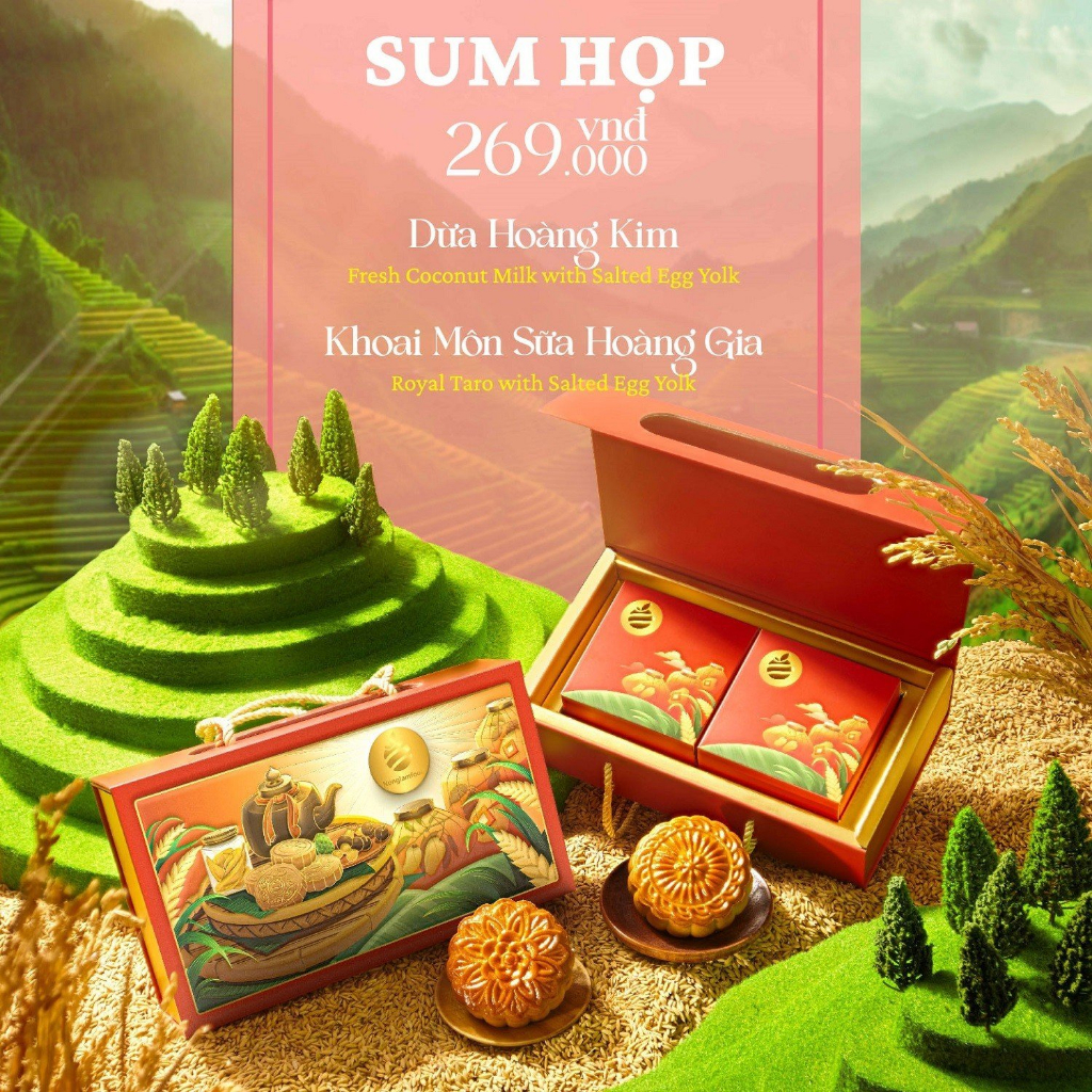 Set bánh trung thu ăn kiêng, ít ngọt Thu Sum Họp Nonglamfood | Quà tặng healthy ý nghĩa cho người thân, đối tác
