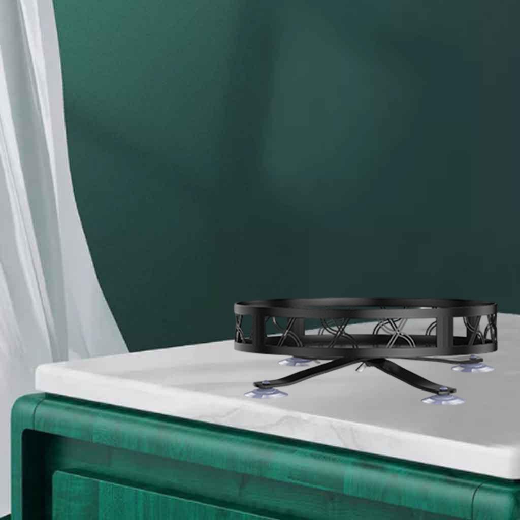 Turntable Spice Rack 9 inch Black Kitchen Spice Organizer for Cooking Jars