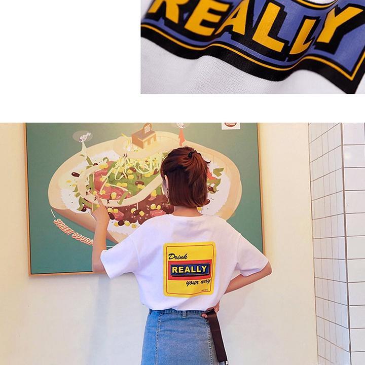 Áo Thun Nữ Tay Lỡ Unisex In Hình Drink REALLY ATN4567 - J.A Shop