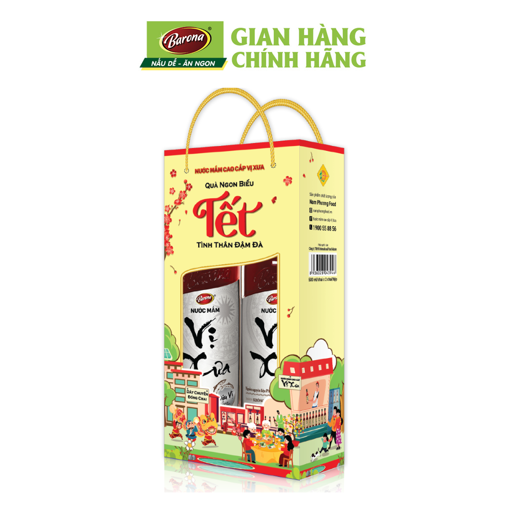 HỘP XUÂN 2 CHAI NƯỚC MẮM VỊ XƯA 20N 500ml