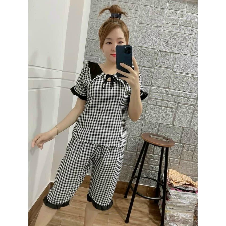 Bộ kate lụa, quần lửng mặc nhà dễ thương - ảnh thật Shop tự chụp