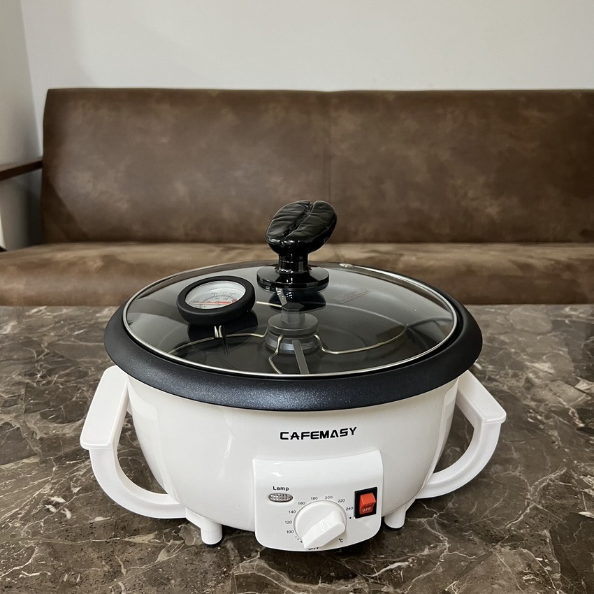 Máy rang hạt cà phê và các loại hạt tự động Thương hiệu Cafemasy Mỹ SCR-300, Công Suất Lớn 1200W, Rang 750gr/25 phút - Bảo Hành 12 Tháng, Hàng Nhập Khẩu