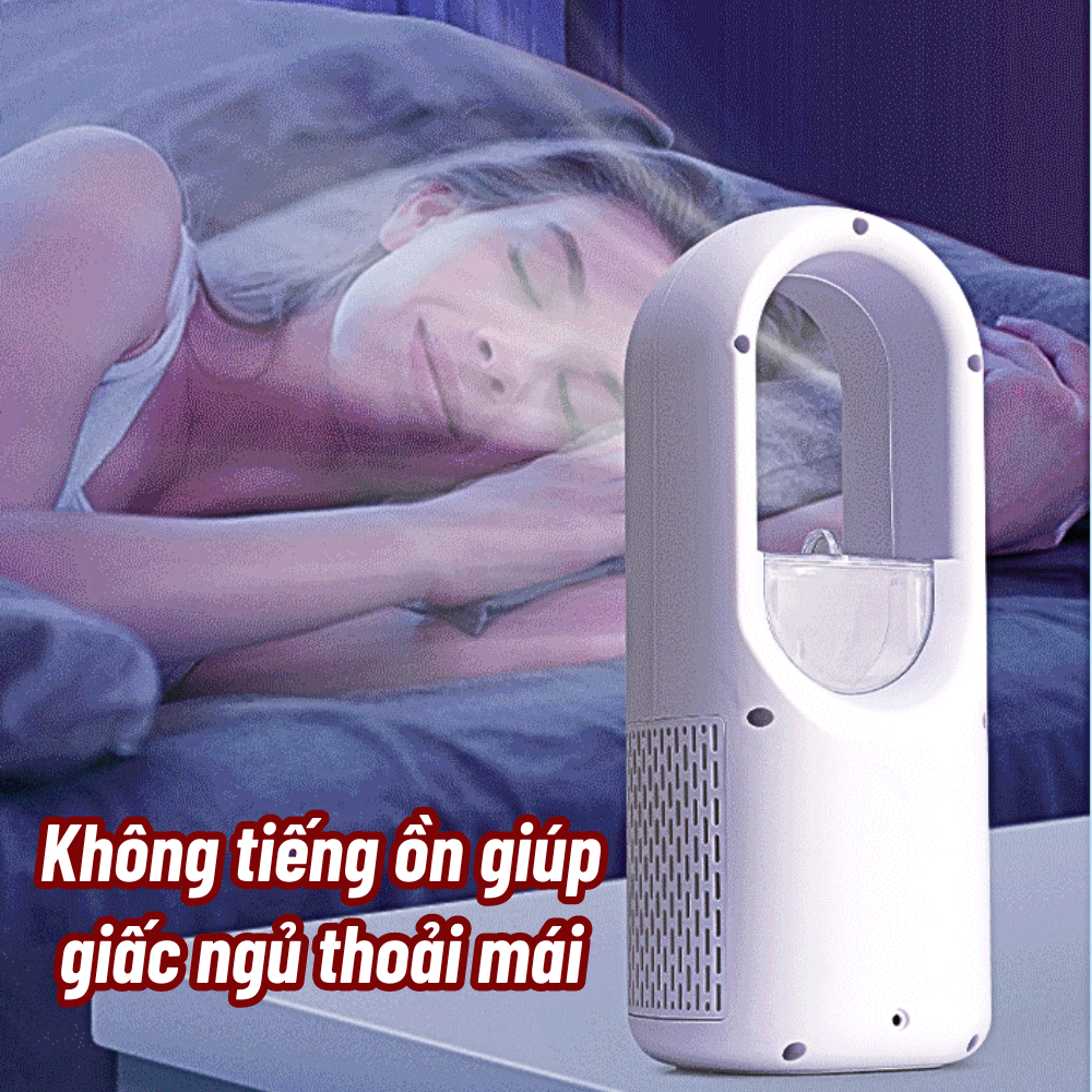 Quạt Điều Hoà Mini Để Bàn Quạt Không Cánh Phun Sương Điều Hoà Không Khí 6 Cấp Độ Quạt Tích Hợp Đèn Led Với 7 Màu Sắc Ánh Sáng Hiển Thị Nhiệt Độ Bình Chứa 500ml - Hàng Nhập Khẩu