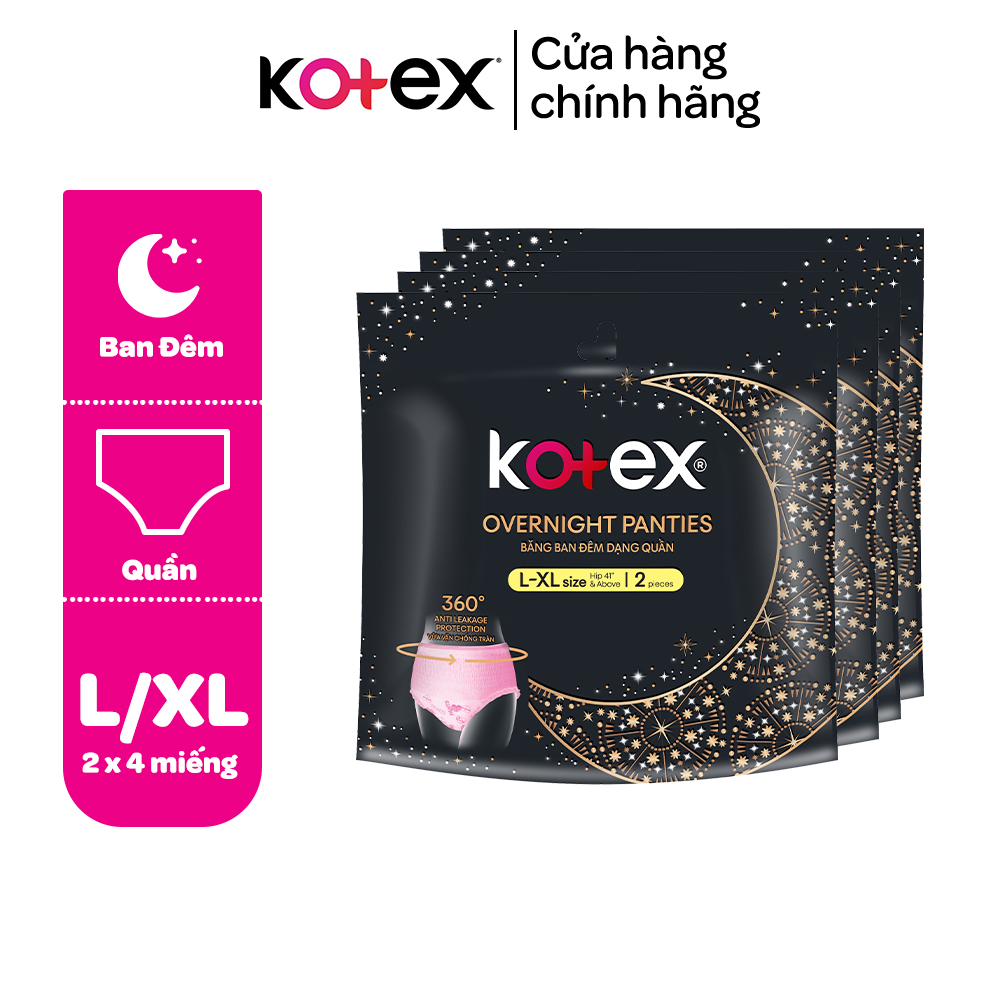 Hình ảnh Combo Gói Kotex đêm dạng quần cõ M/L  2 quần