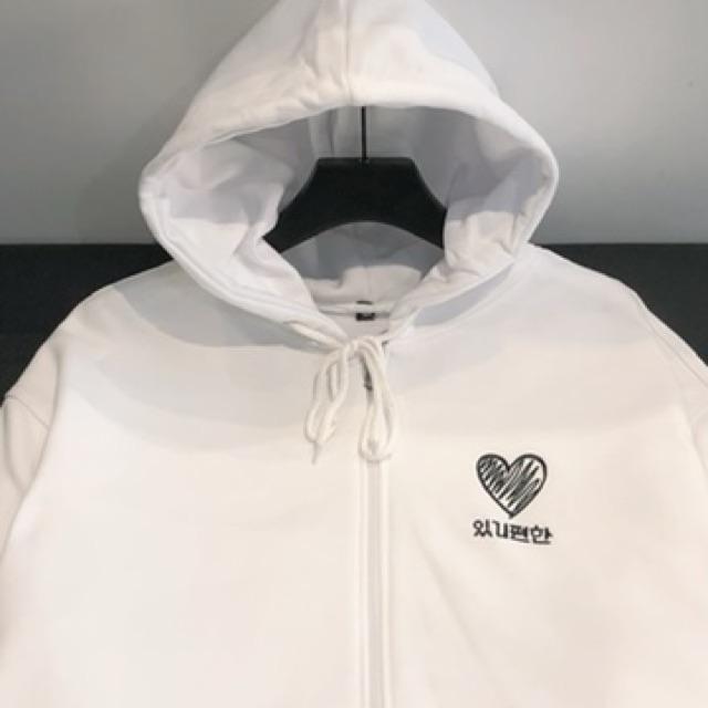 Áo Khoác Hoodie HEART Unisex 2 màu Trắng Đen