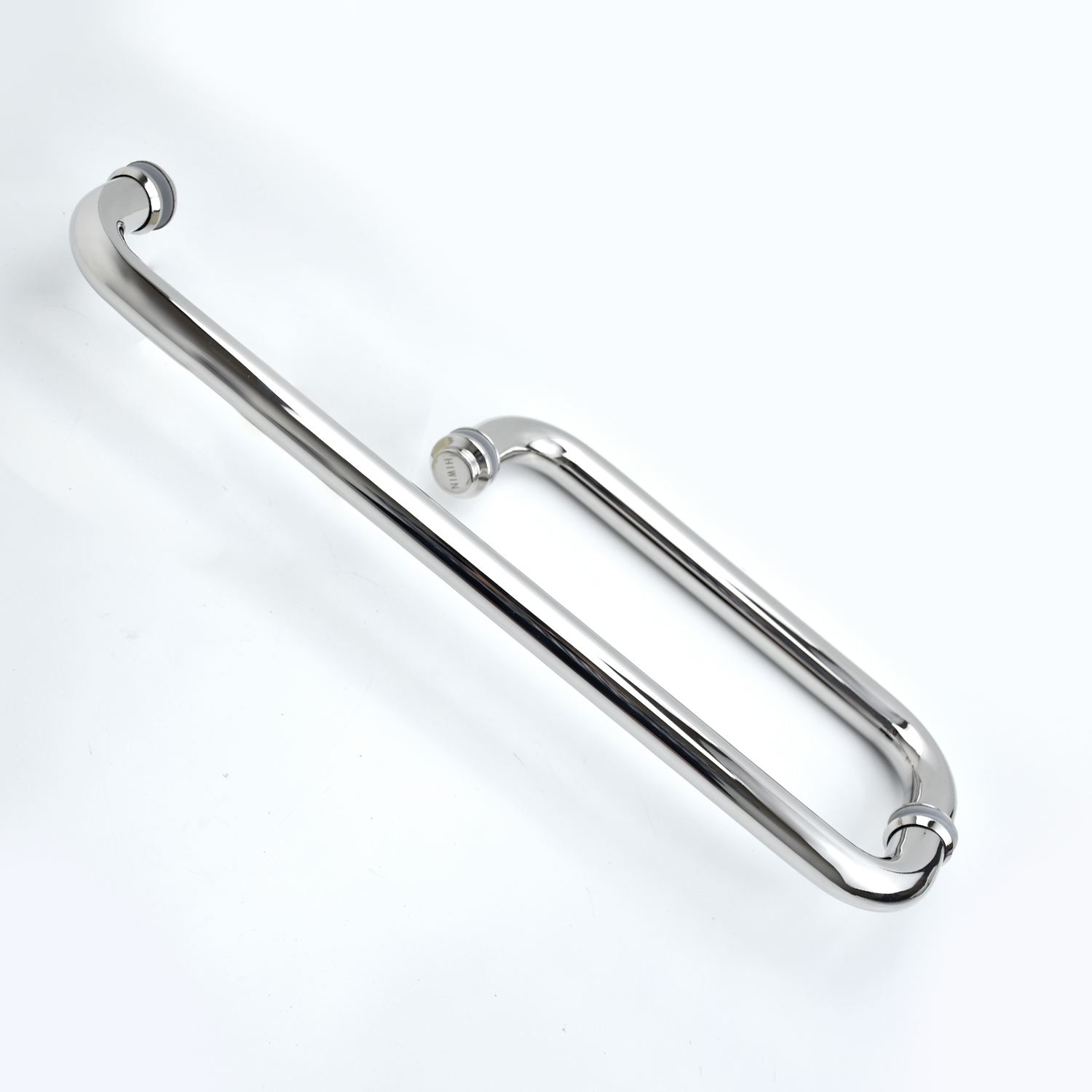 Tay nắm cửa vách tắm kính bo tròn inox 304 chống gỉ mặt gương Hiwin HD-600