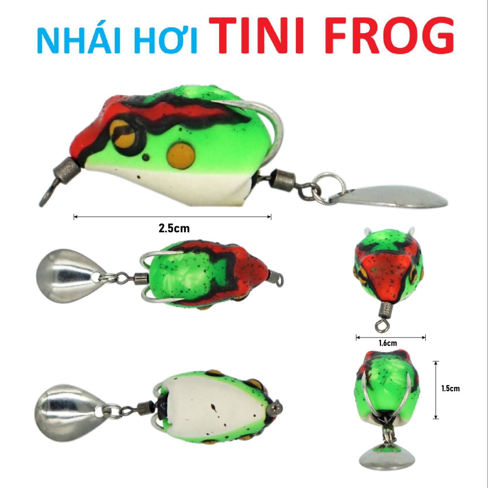 NHÁI HƠI FROG TINI - mồi giả Thái Lan câu lure cá lóc giá rẻ siêu nhạy - 2.5cm - 6gr